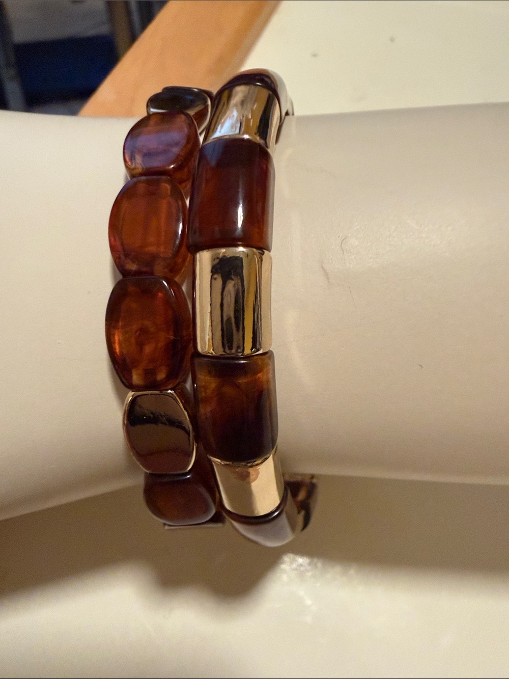 J. Crew Gold-Tone Bracelet with Brown Tortoiseshell Panels
